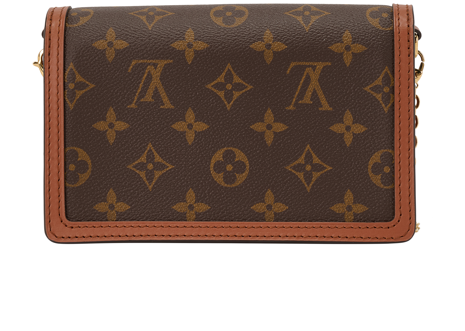 Dauphine Chain Wallet, &pound;1,400, Handbags, Brown, Canvas, Back view